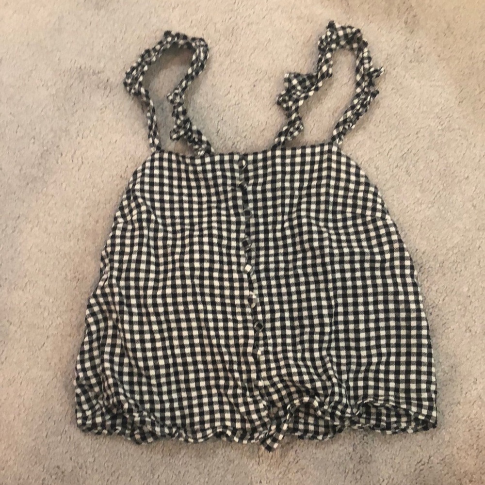 Black and white checkered tank top size 0 from madewell